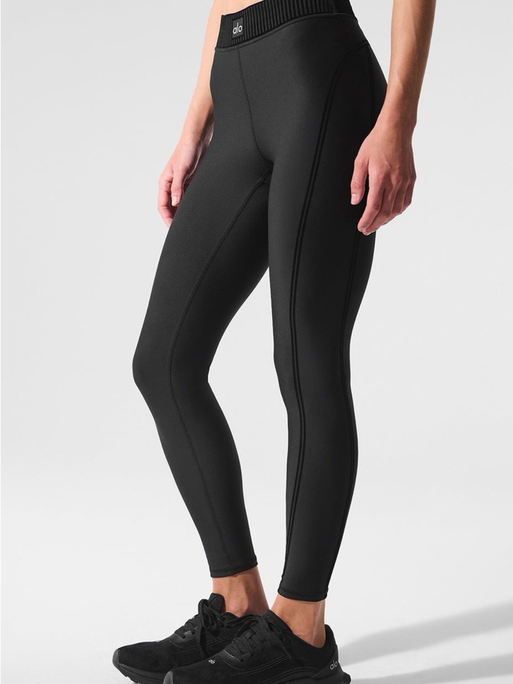 Alo Yoga Airlift High-Waist 7/8 Line Up Legging Black XS NWOT Side Piping Gloss
